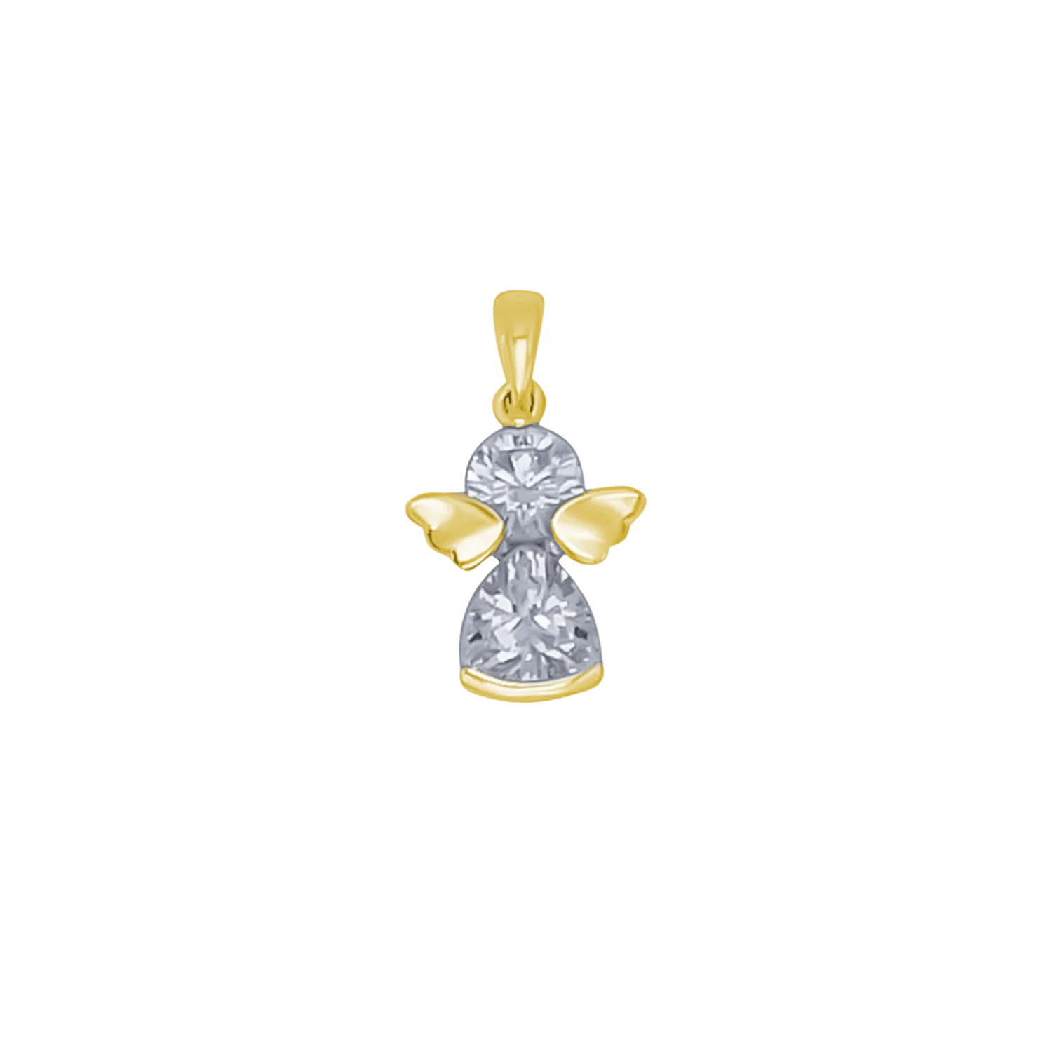 ANGEL PENDANT - GOLDEN SILVER AND ZIRCONIA