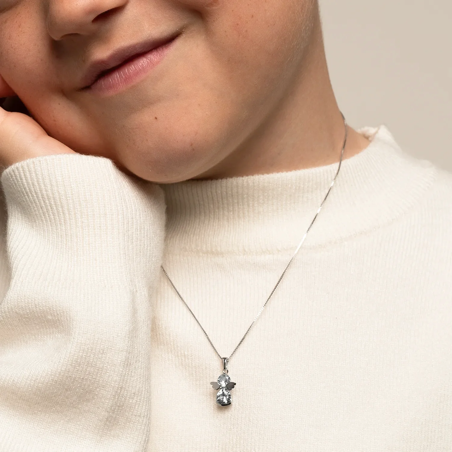 ANGEL PENDANT - SILVER AND ZIRCONIA - Image 3