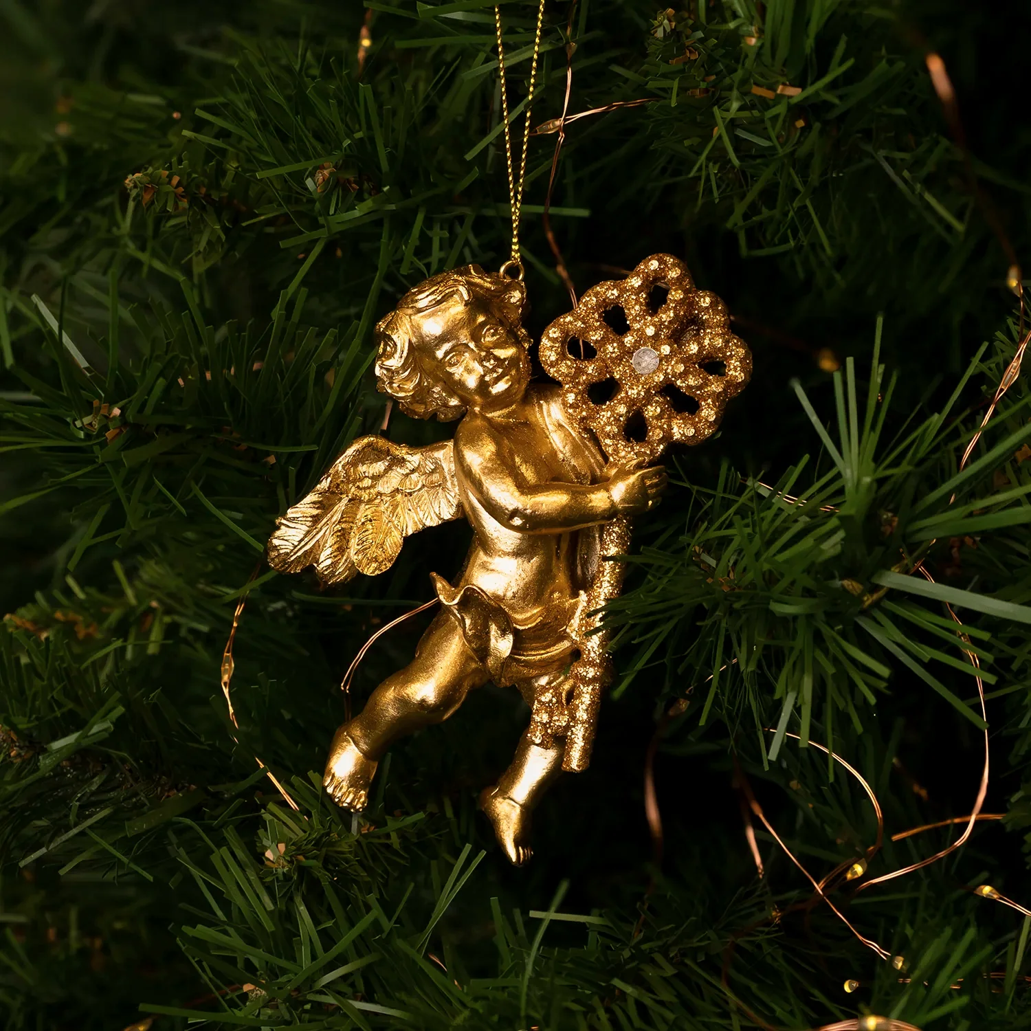 CHERUB ANGEL WITH KEY - CHRISTMAS TREE DECORATION - Image 2