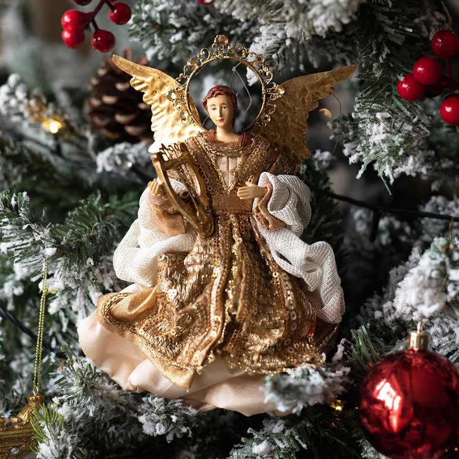 CHRISTMAS ANGEL WITH LYRE - CHRISTMAS ORNAMENT - Image 3