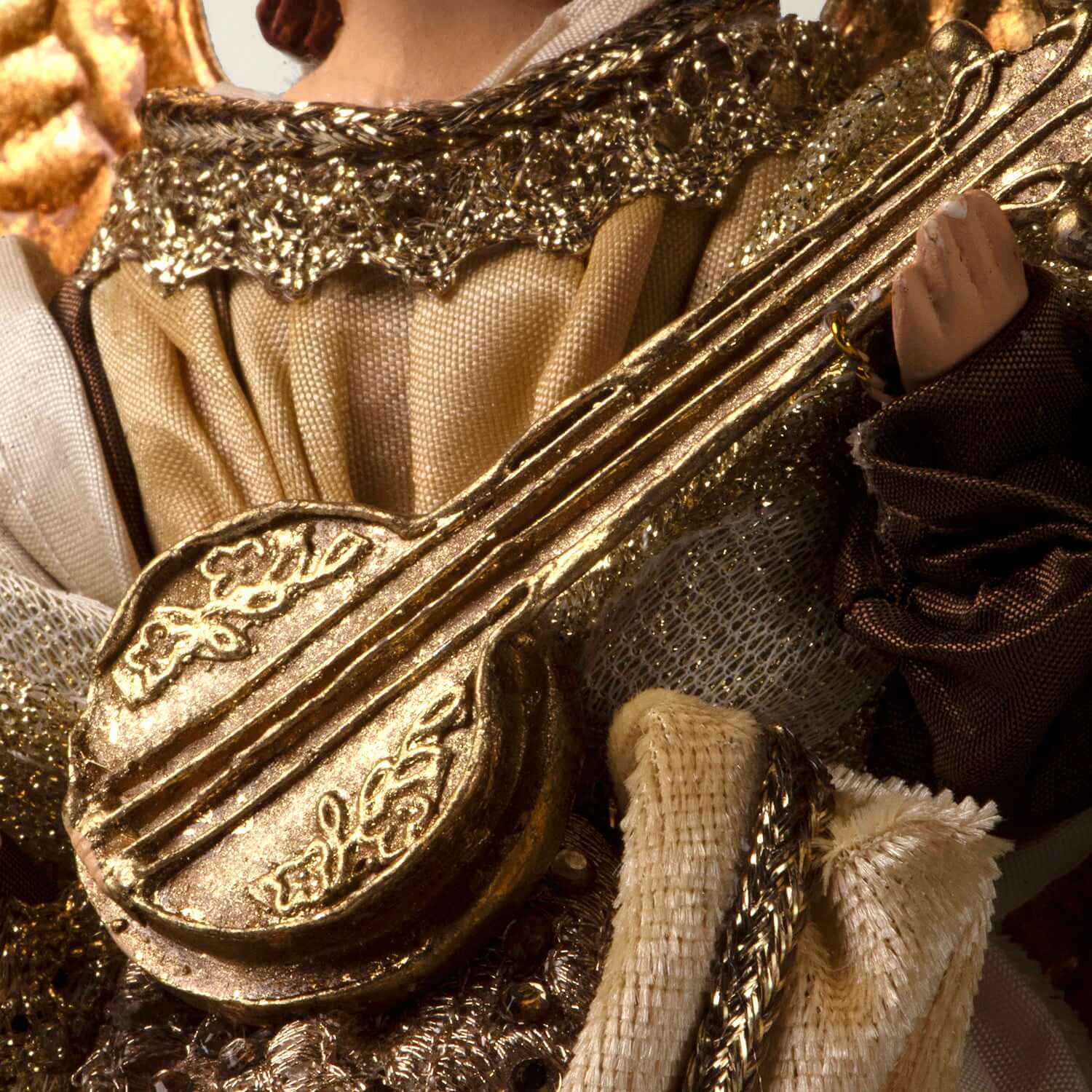 CHRISTMAS ANGEL WITH LUTE - CHRISTMAS TREE DECORATION - RESIN - Image 3