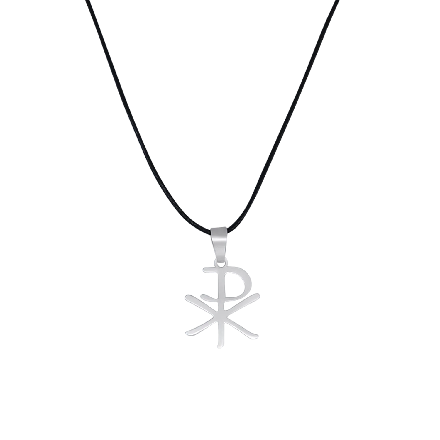CHRISTOGRAM - RUBBER CORD AND STEEL - NECKLACE