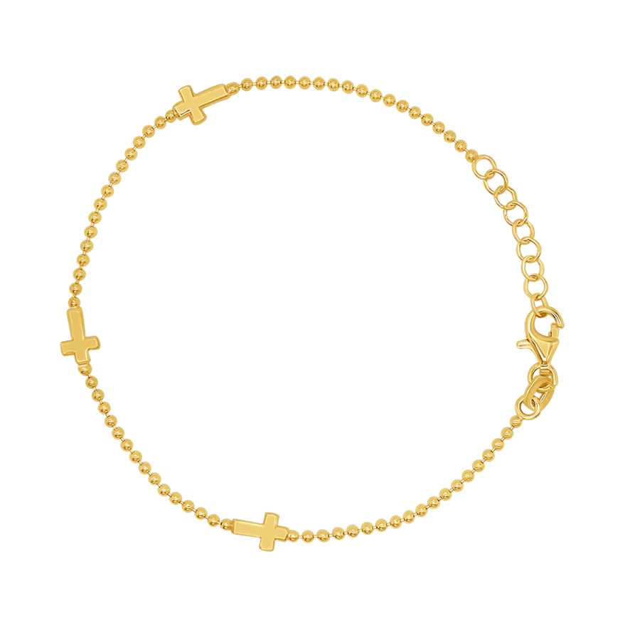 CROSS BRACELET - GOLDEN SILVER