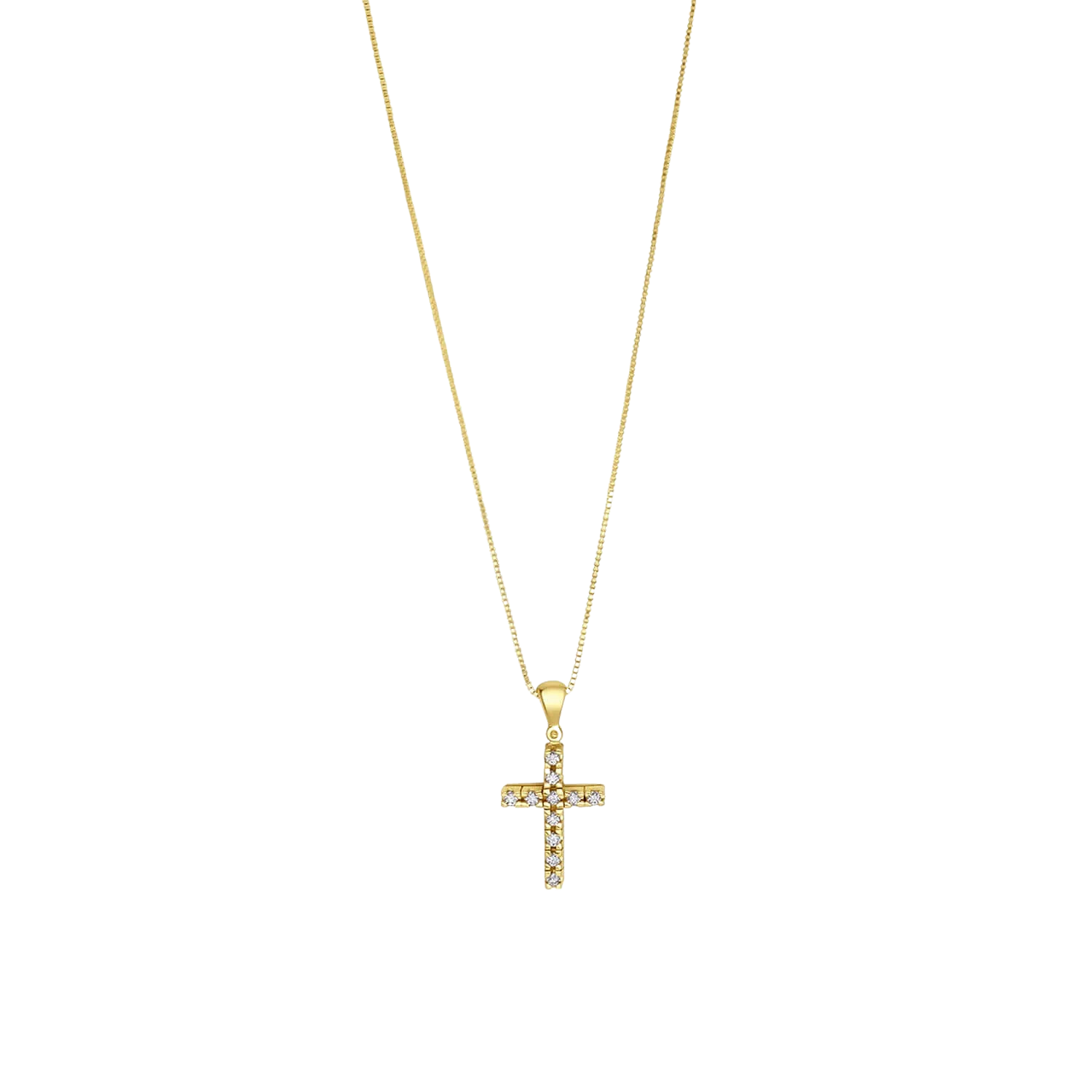 CROSS DIAMOND NECKLACE - GOLD