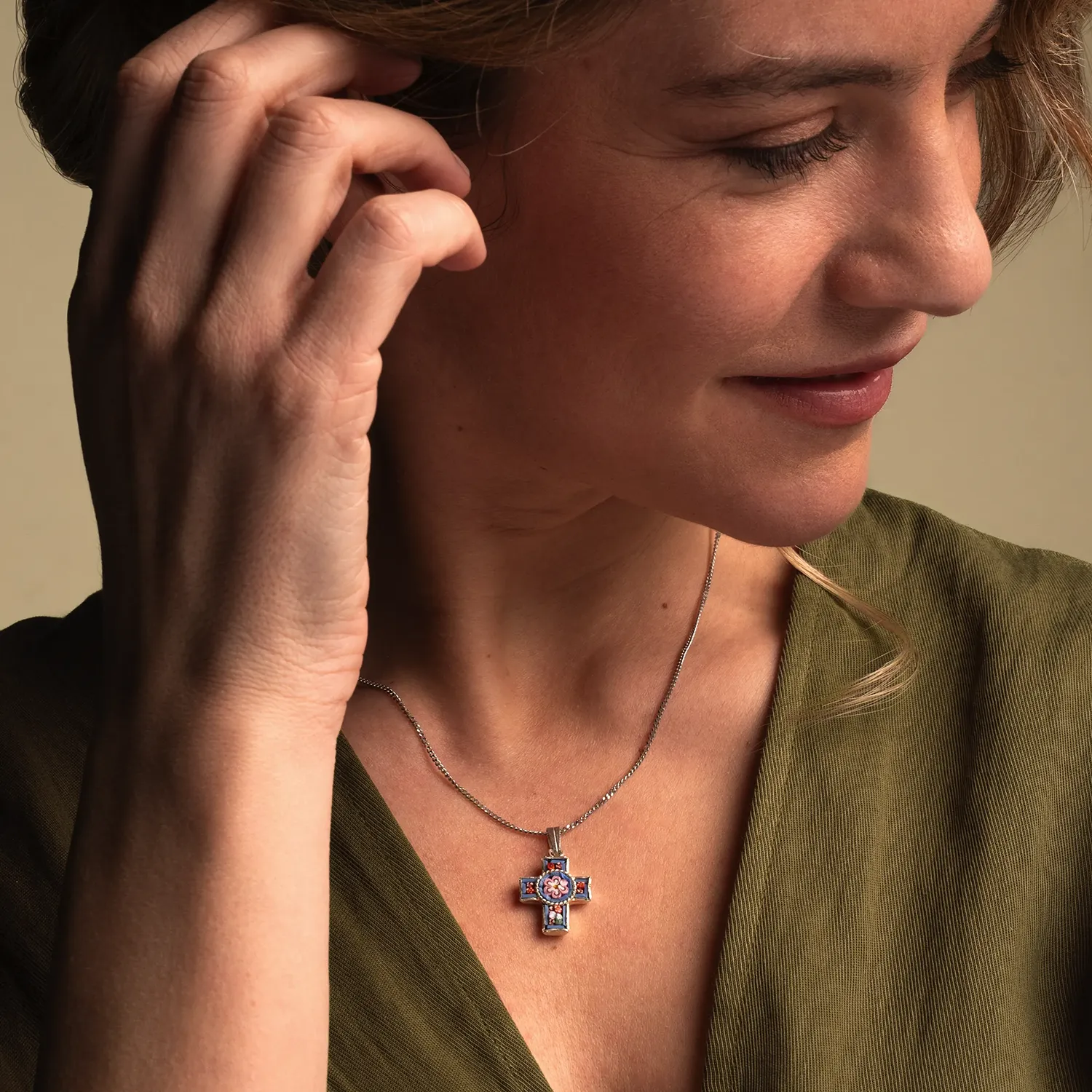 CROSS PENDANT - MICROMOSAIC JEWELRY - METAL - Image 2