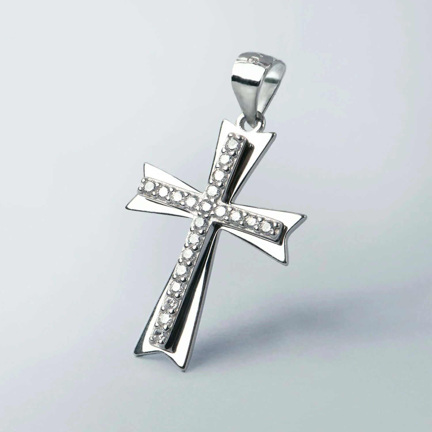 CROSS PENDANT - SILVER AND ZIRCONS - Image 4
