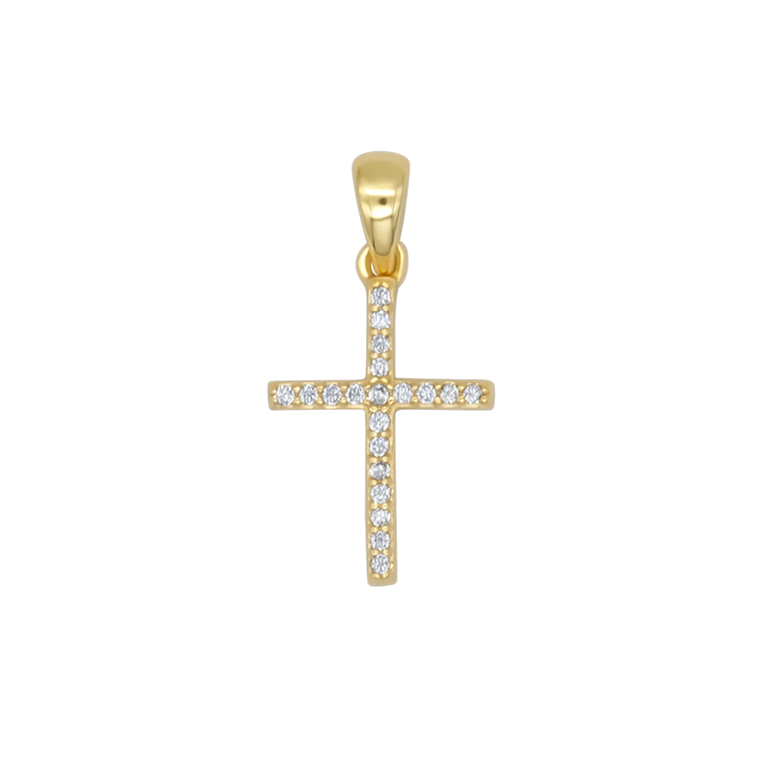 CROSS PENDANT - ZIRCONIA AND GOLDEN SILVER