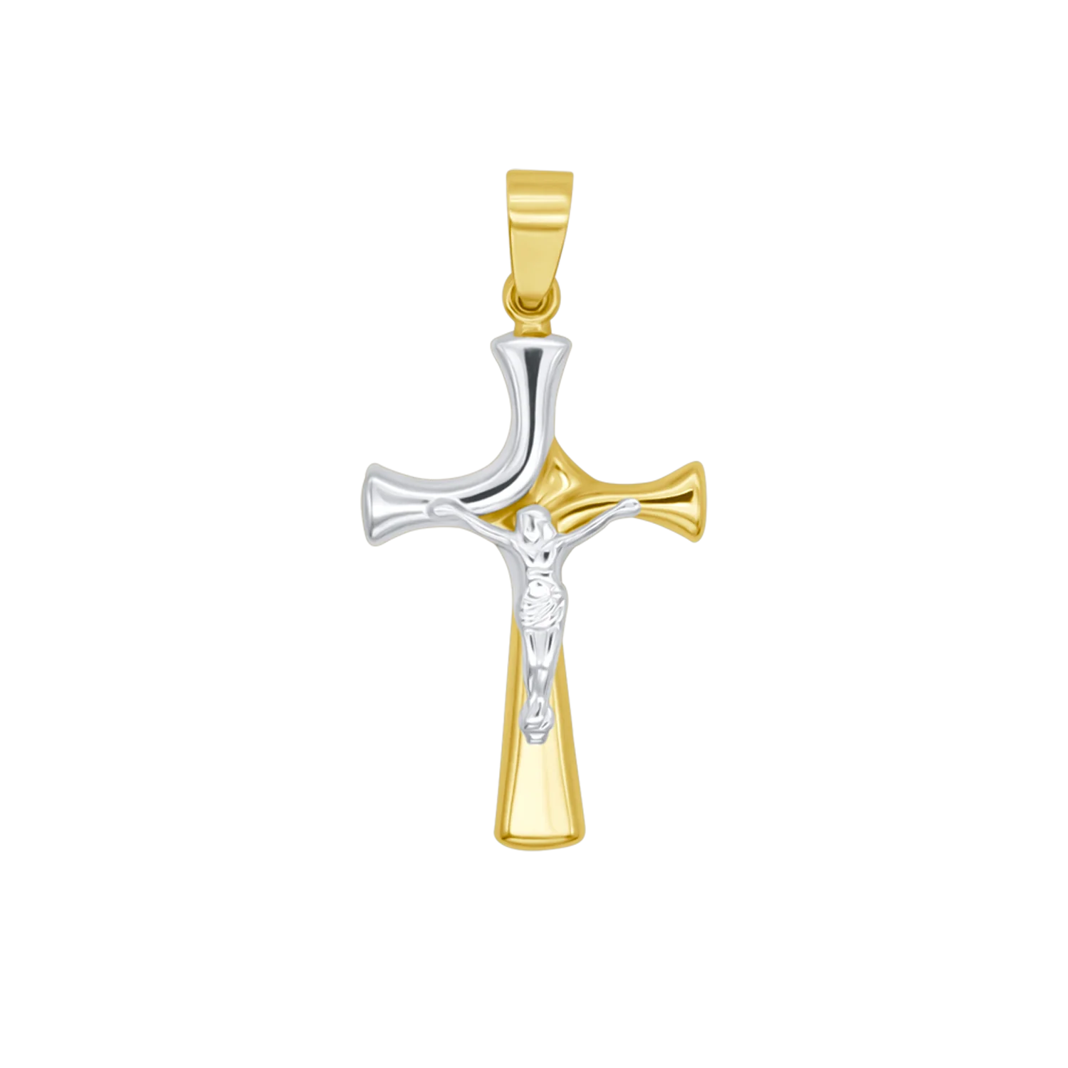 CRUCIFIX PENDANT - BICOLOR GOLD