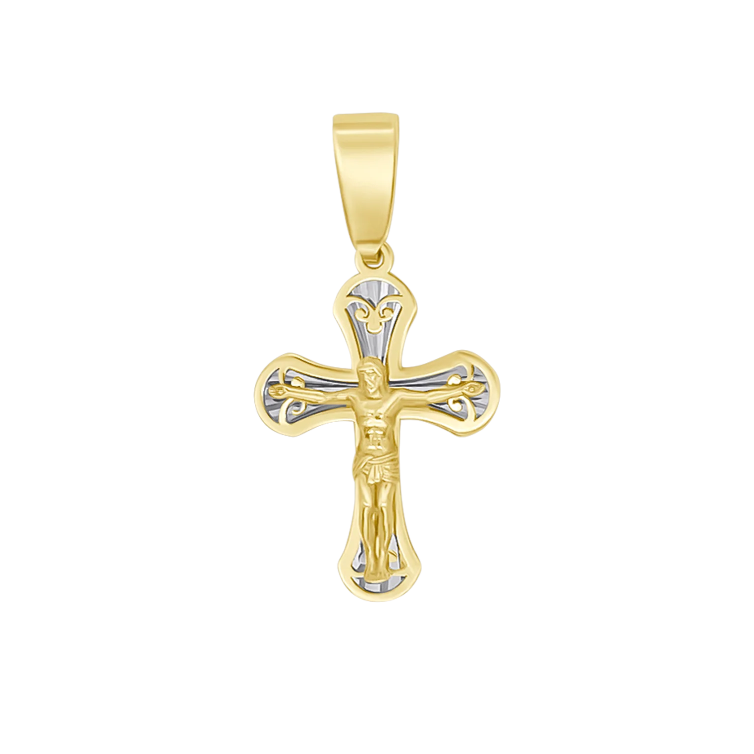 CRUCIFIX PENDANT - BICOLOR GOLD