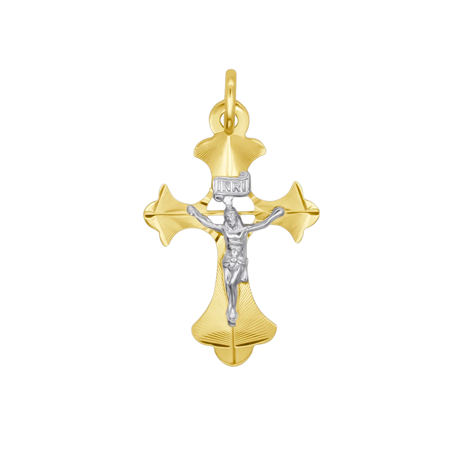CRUCIFIX PENDANT - BICOLOR GOLD