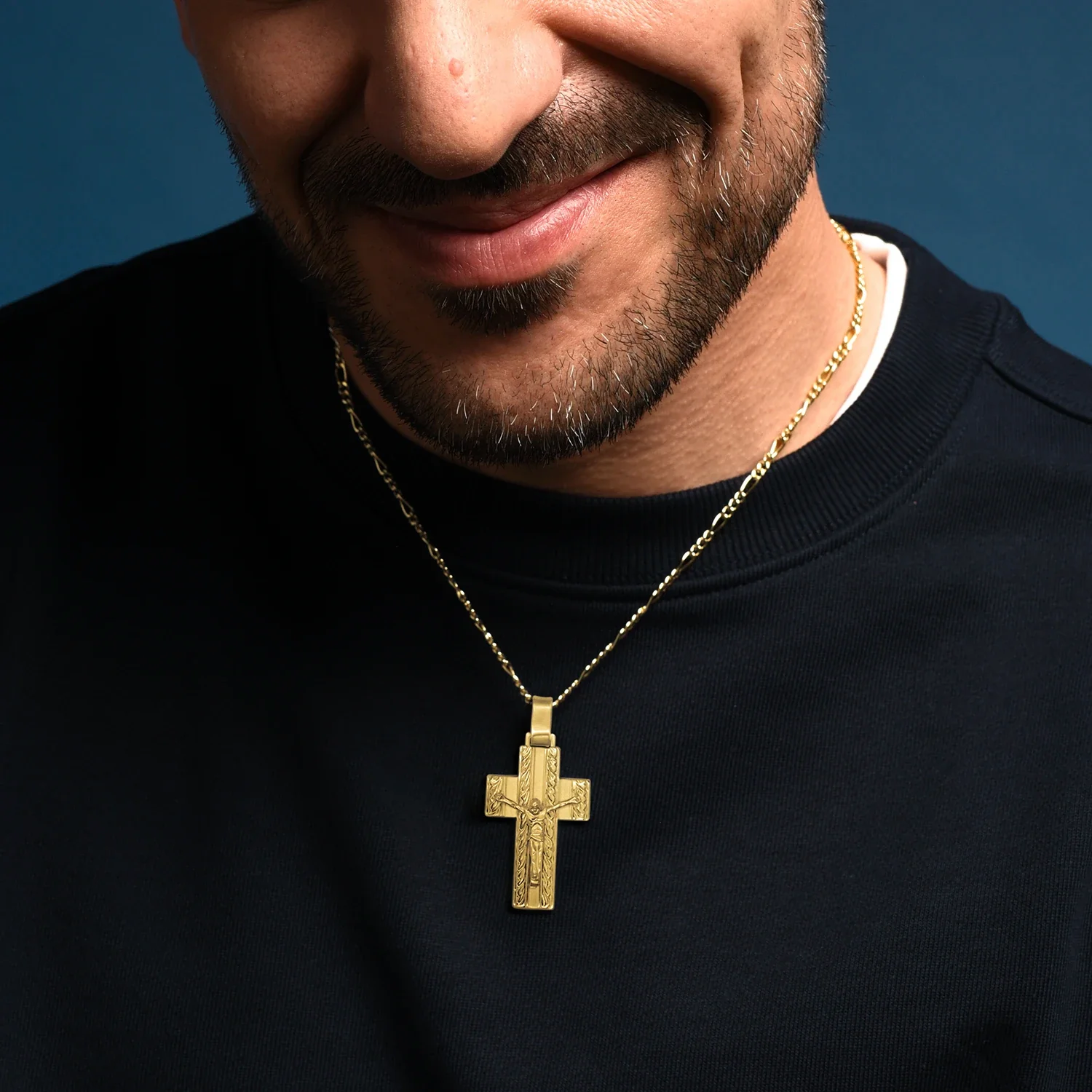 CRUCIFIX PENDANT - GOLDEN SILVER - Image 2
