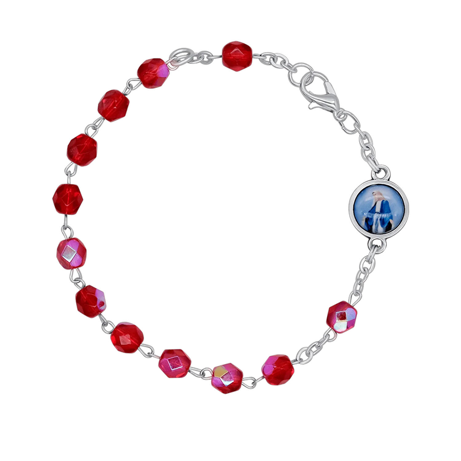 CRYSTAL ROSARY BRACELET - METAL