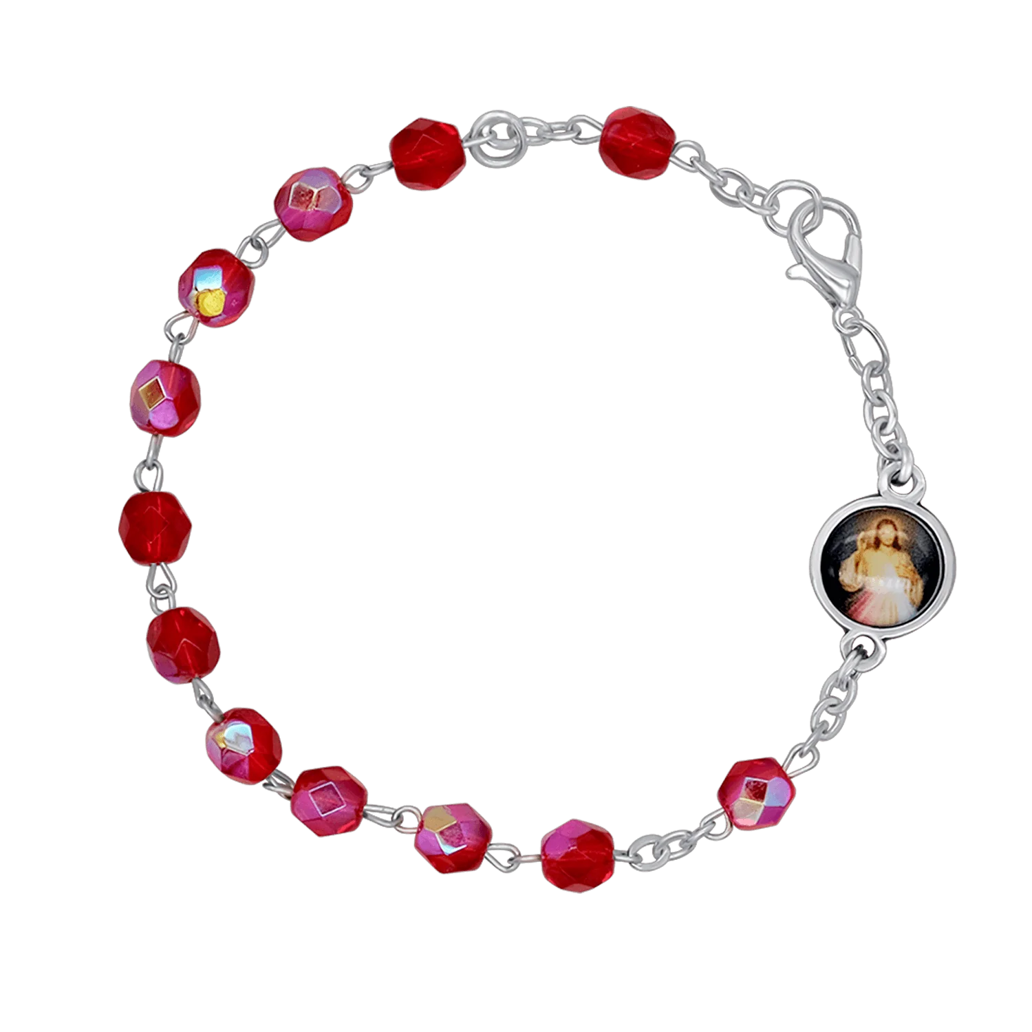 CRYSTAL ROSARY BRACELET - METAL - Image 2