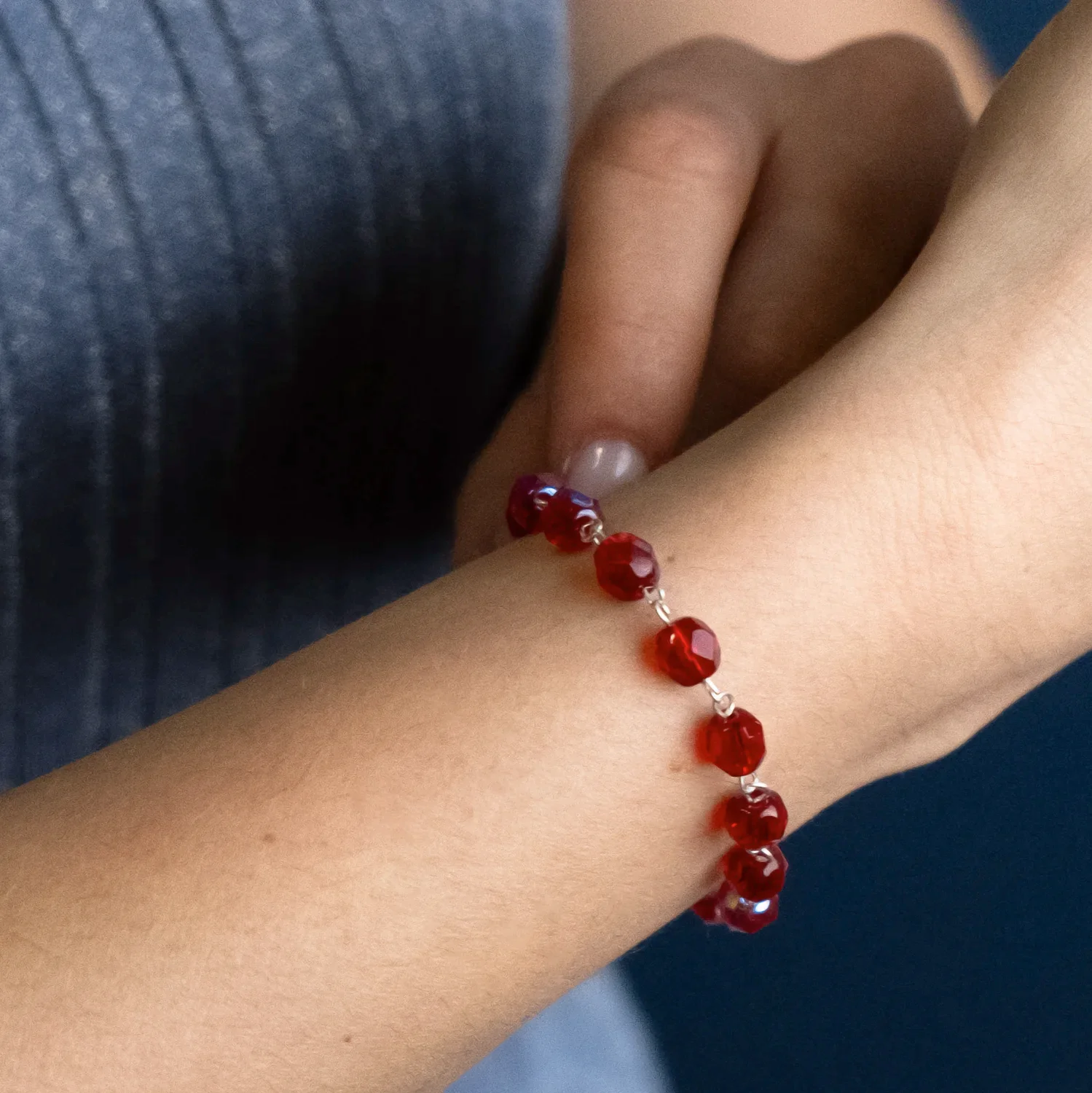 CRYSTAL ROSARY BRACELET - METAL - Image 3