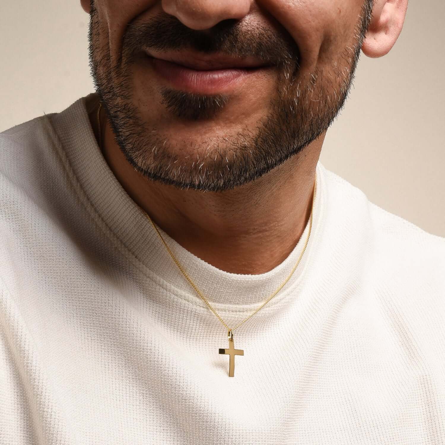CURVED CROSS PENDANT - GOLD - Image 3