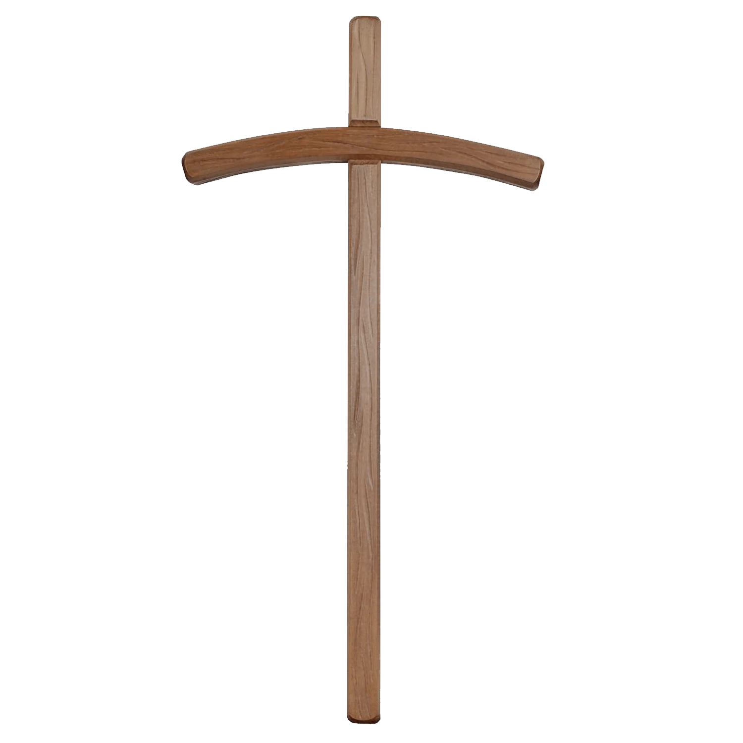 CURVED WALL CROSS - DARK WOOD
