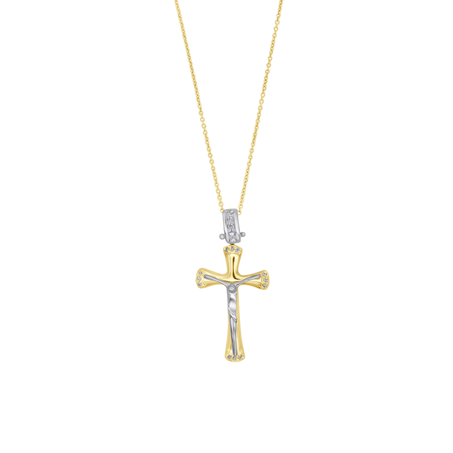 DIAMOND CRUCIFIX - NECKLACE - GOLD