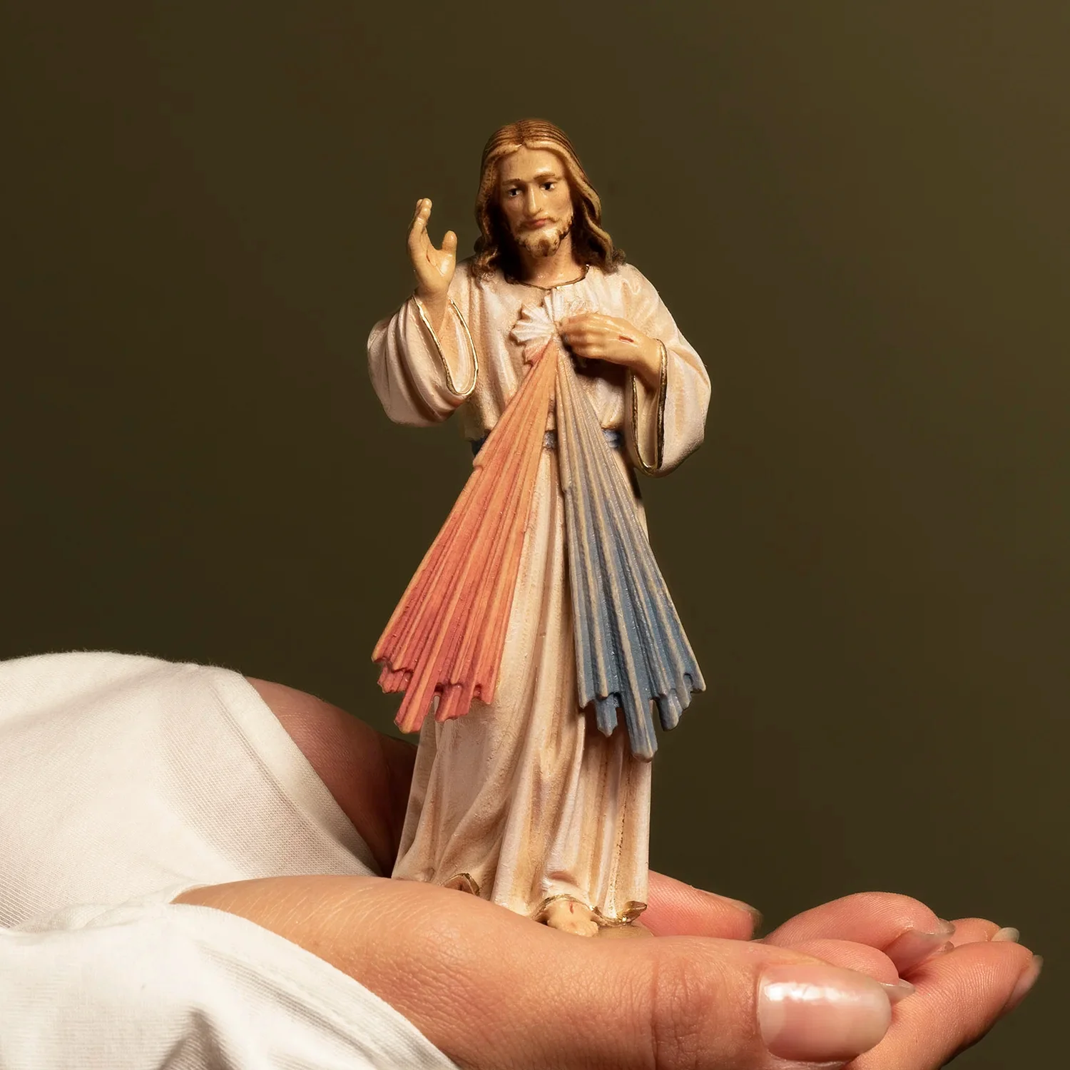DIVINE MERCY - STATUE - WOOD - Image 3