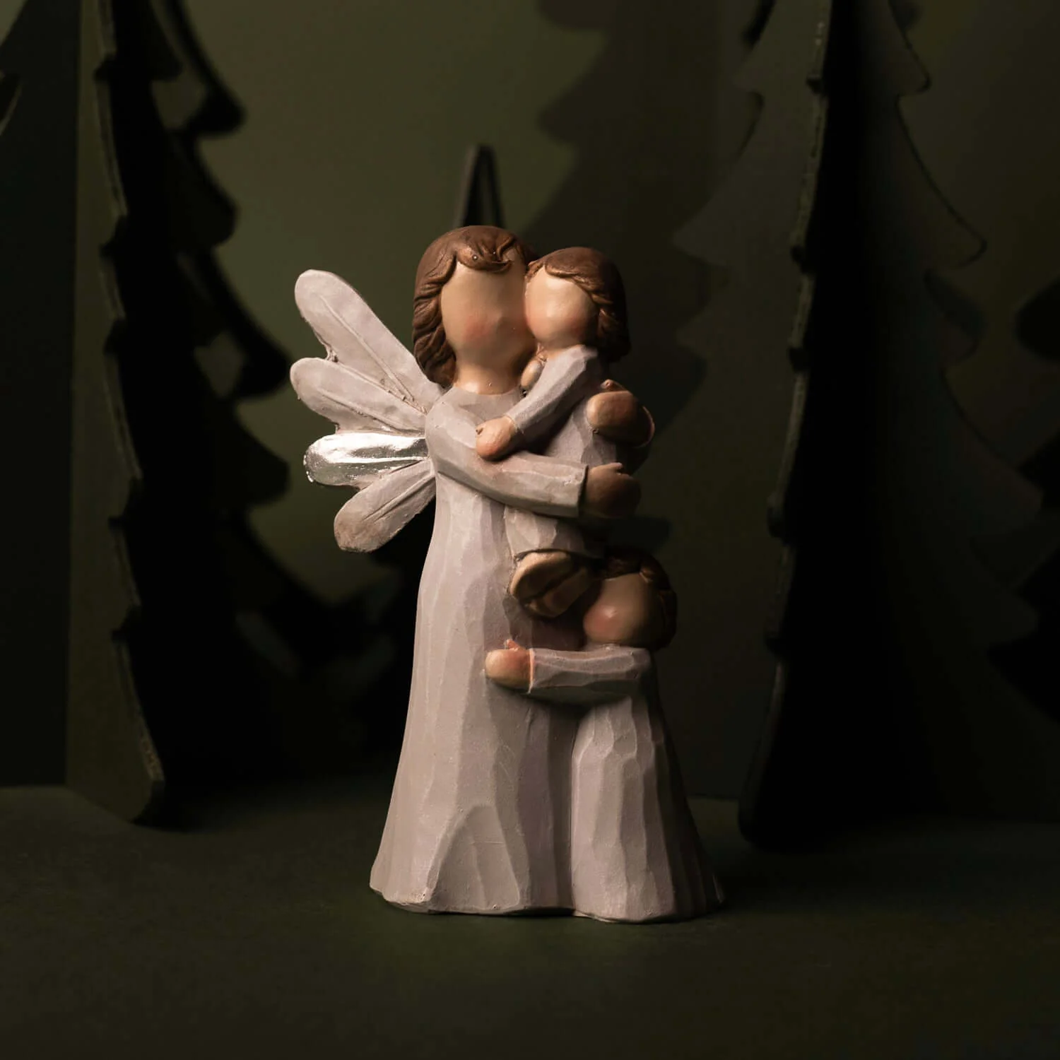 GUARDIAN ANGEL WITH CHILDREN - STATUE - RESIN - Image 2