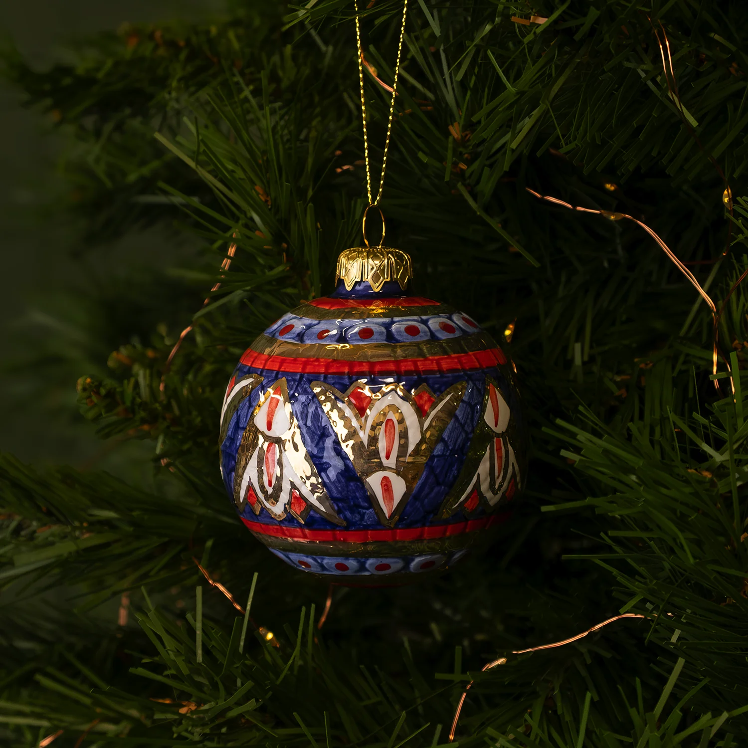 HOLY FAMILY - BLUE CHRISTMAS BAUBLE - CERAMIC - Image 3