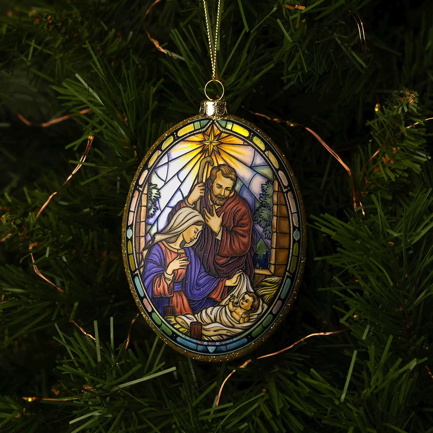 HOLY FAMILY - CHRISTMAS TREE DECORATION - GLASS - Image 2
