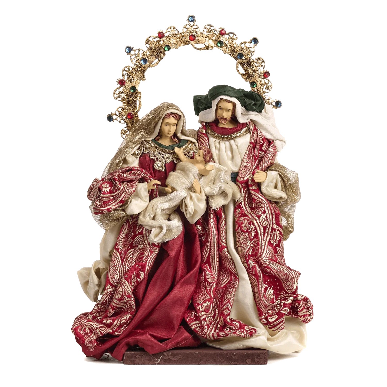 HOLY FAMILY - NATIVITY SET WITH FABRIC CLOTHING