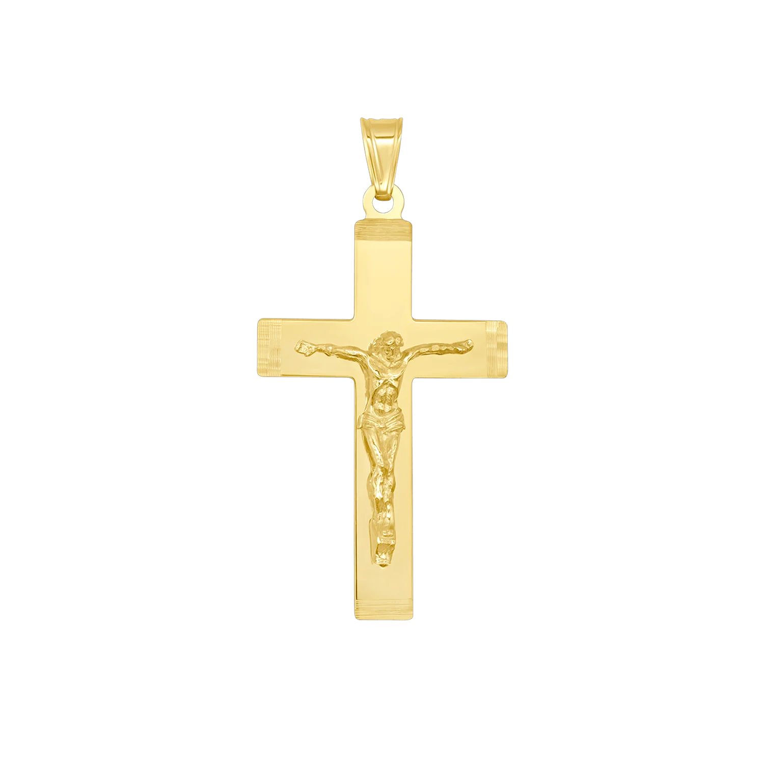 LARGE CRUCIFIX PENDANT - GOLDEN SILVER