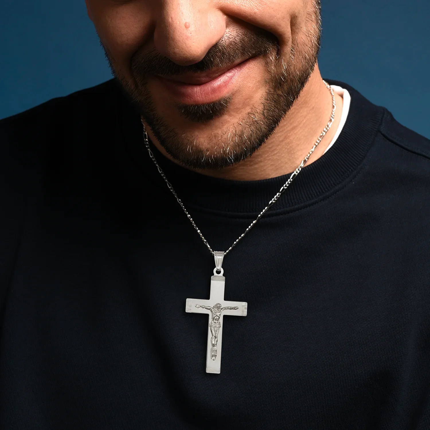 LARGE CRUCIFIX PENDANT - SILVER - Image 2