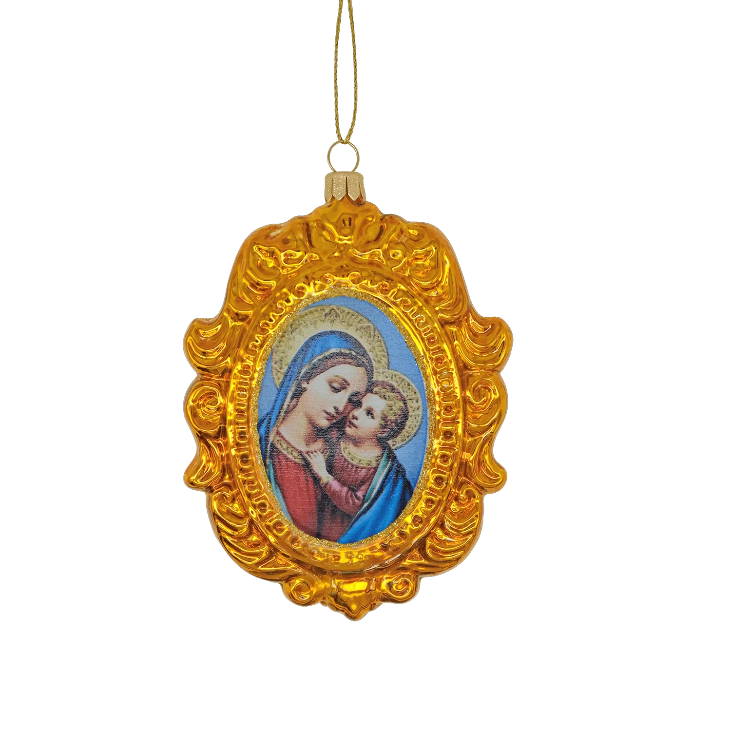 MADONNA WITH CHILD - CHRISTMAS TREE DECORATION - GLASS