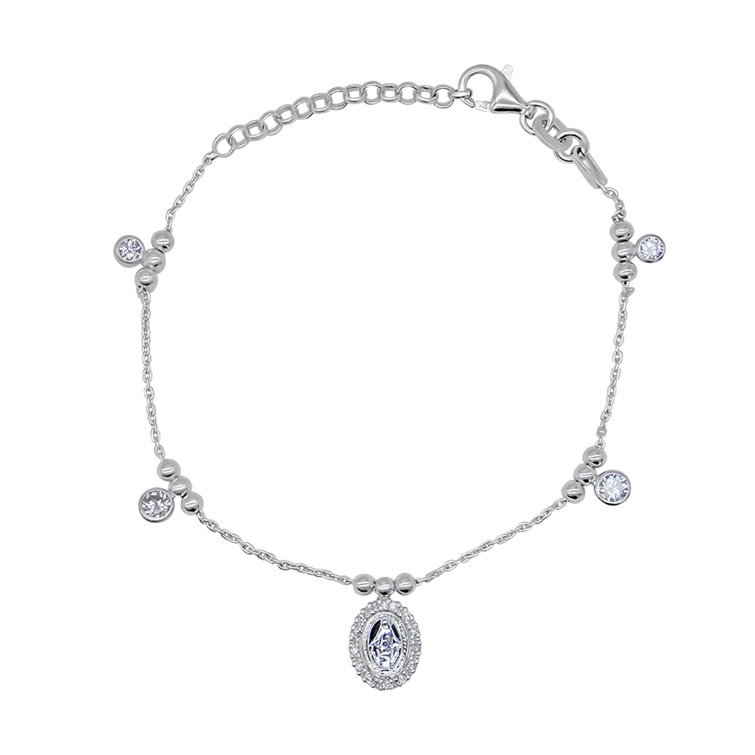 MIRACULOUS MEDAL - CHRISTIAN BRACELET - SILVER