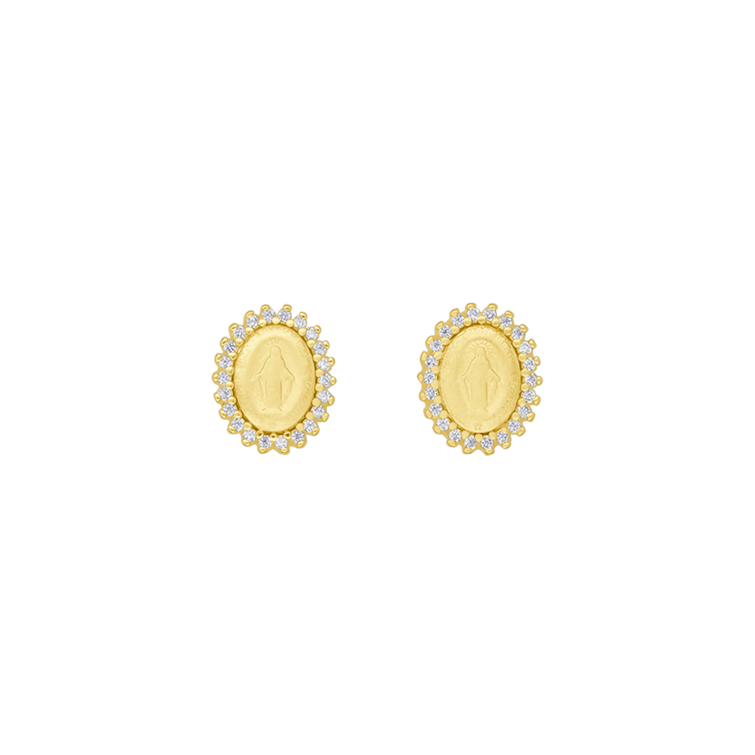 MIRACULOUS MEDAL - EARRINGS - GOLDEN SILVER