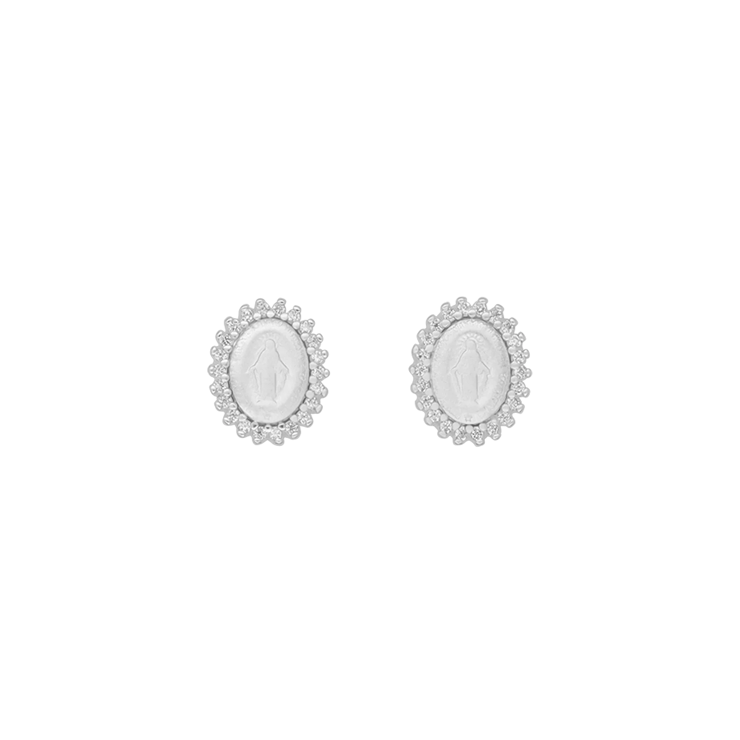 MIRACULOUS MEDAL - EARRINGS - SILVER
