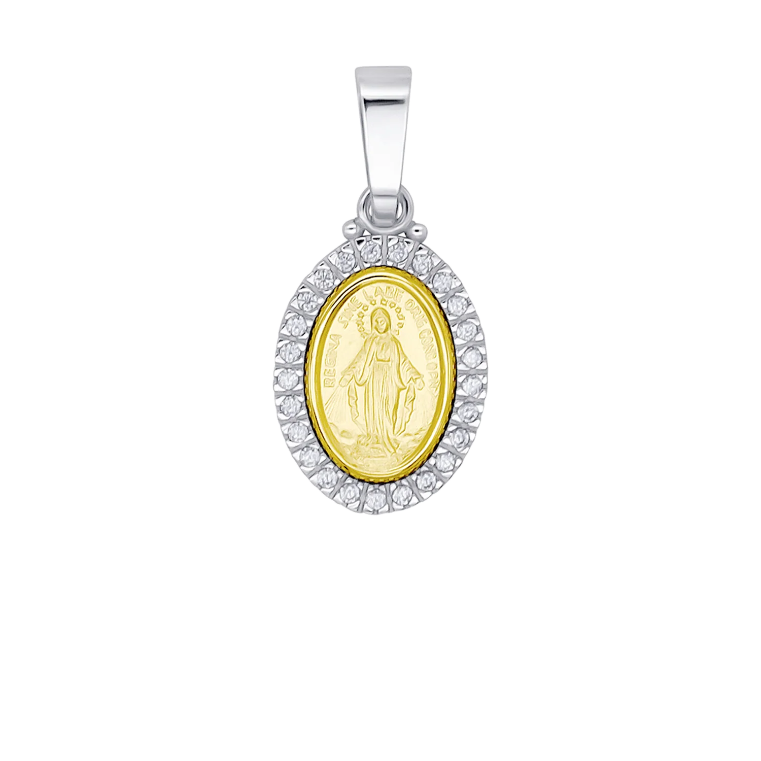 MIRACULOUS MEDAL - ZIRCONIA MEDAL - BICOLOR GOLD