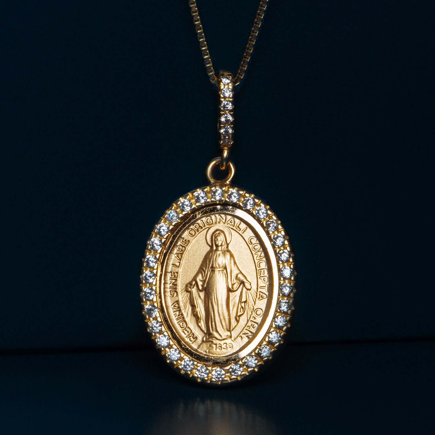 MIRACULOUS MEDAL - ZIRCONIA AND GOLD - Image 3