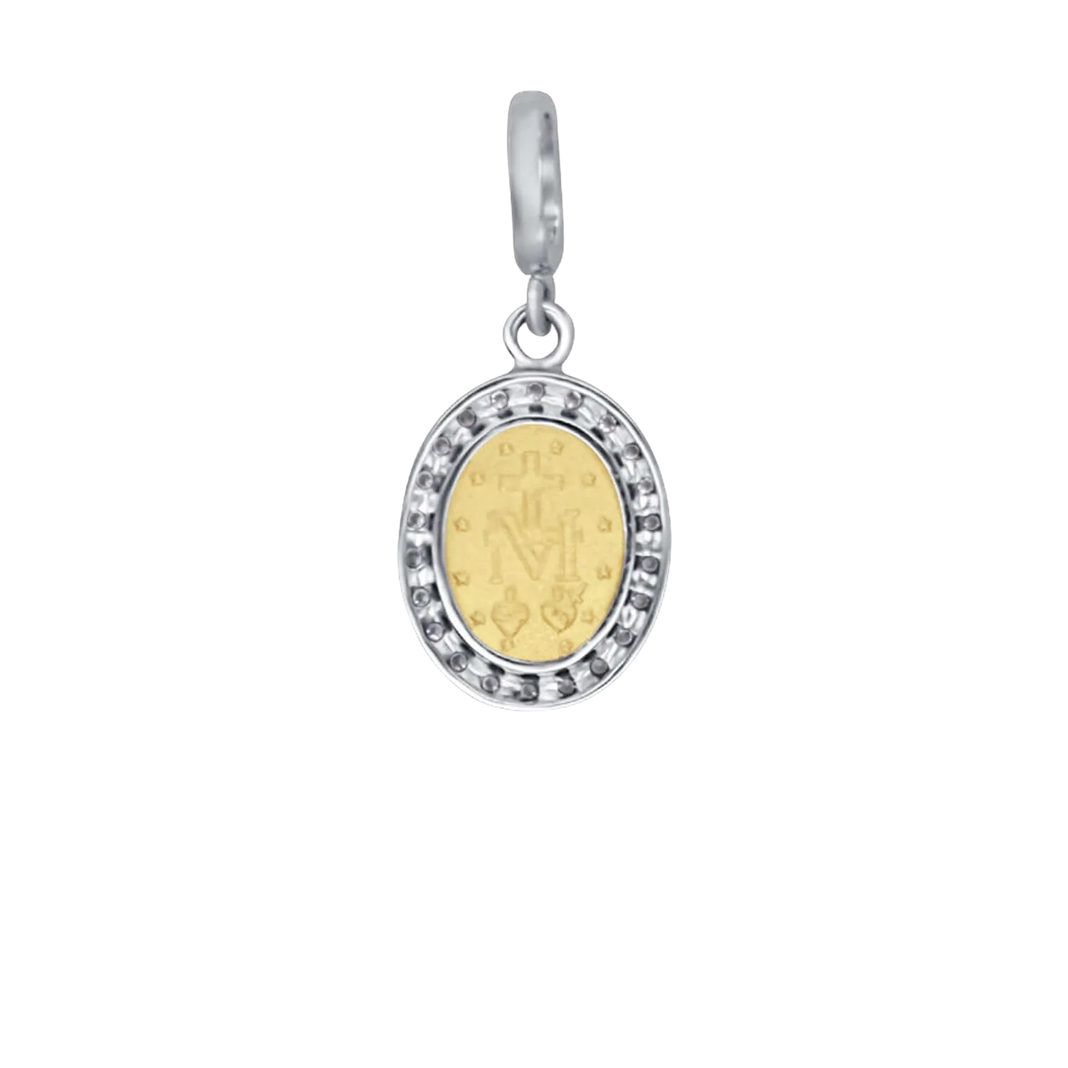 MIRACULOUS MEDAL - ZIRCONIA MEDAL - BICOLOR GOLD - Image 3