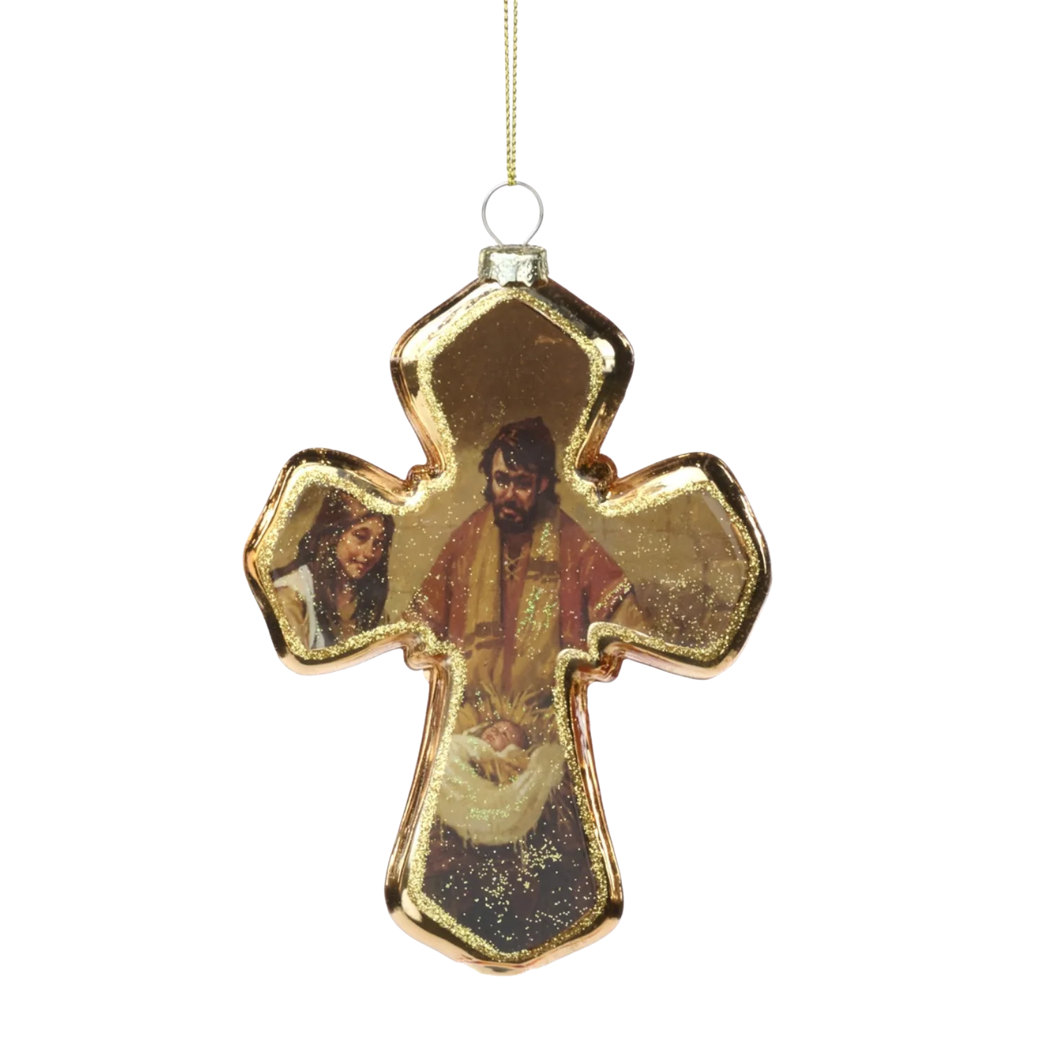 NATIVITY IMAGE - CHRISTMAS TREE ORNAMENT - GLASS