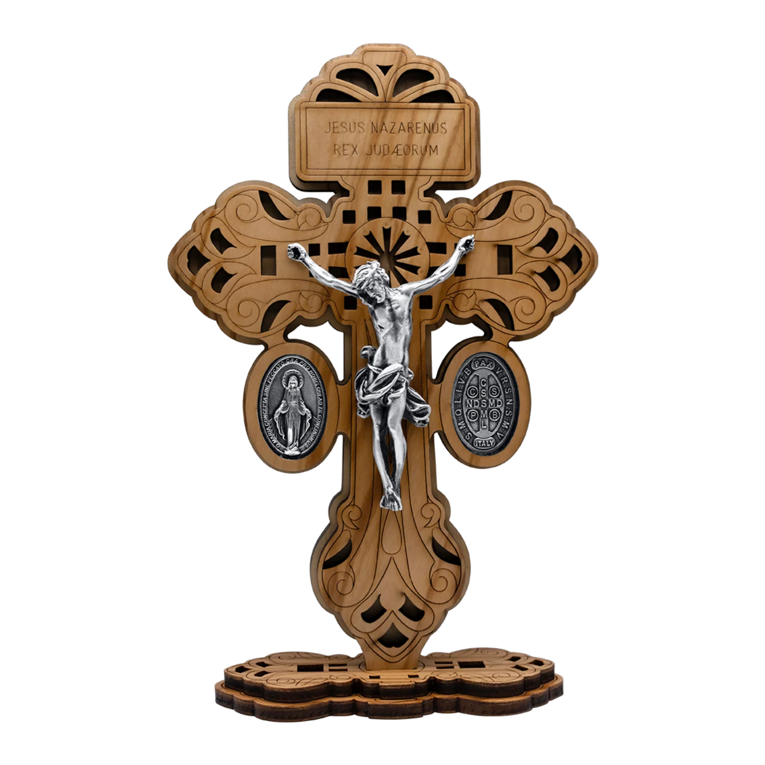 PARDON STANDING CRUCIFIX - WOOD