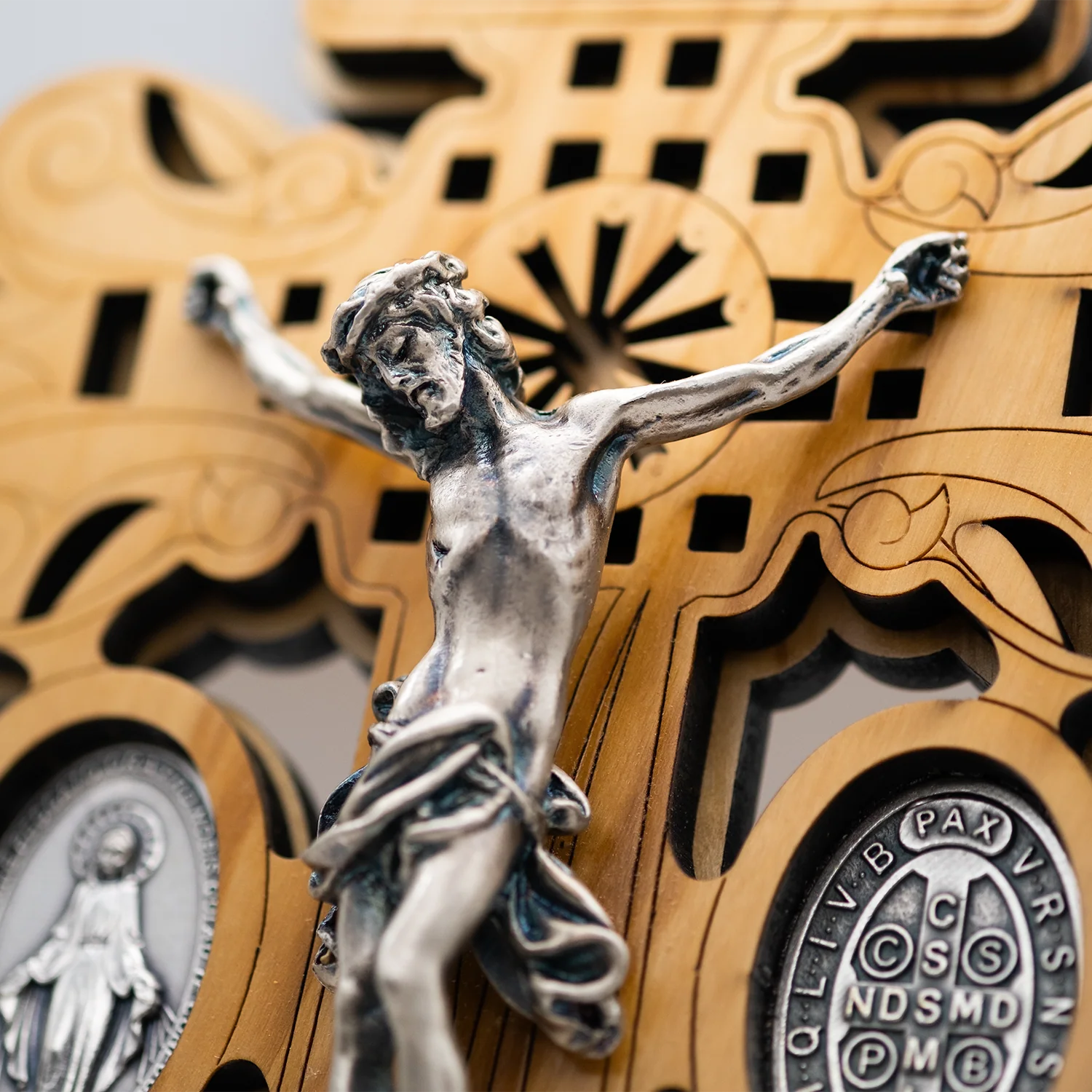 PARDON STANDING CRUCIFIX - WOOD - Image 2