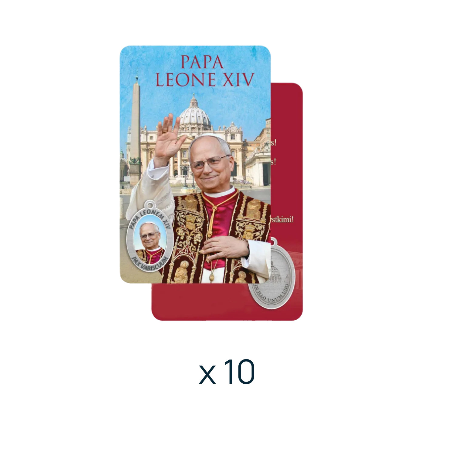 POPE LEO XIV - SET OF PRAYER CARDS WITH MEDAL - Image 3