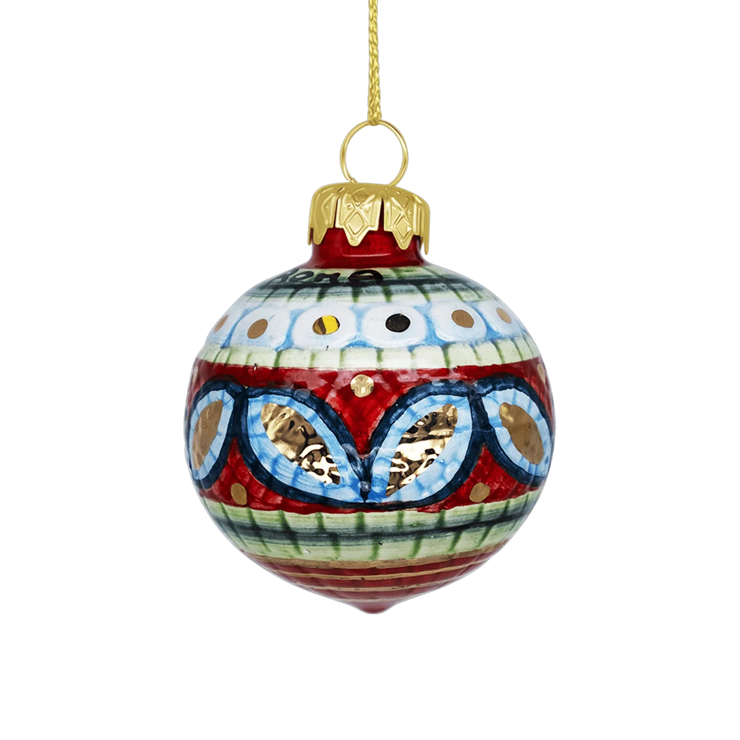 RED CHRISTMAS BAUBLE - CERAMIC
