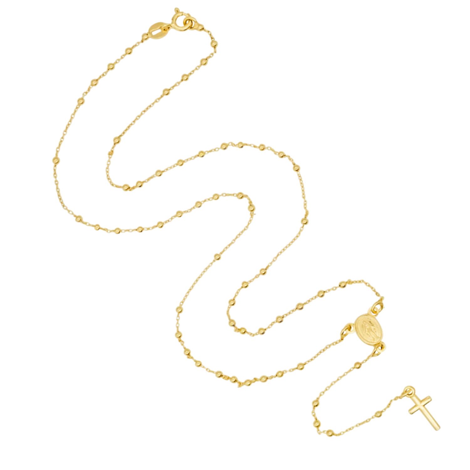 ROSARY NECKLACE - GOLDEN SILVER
