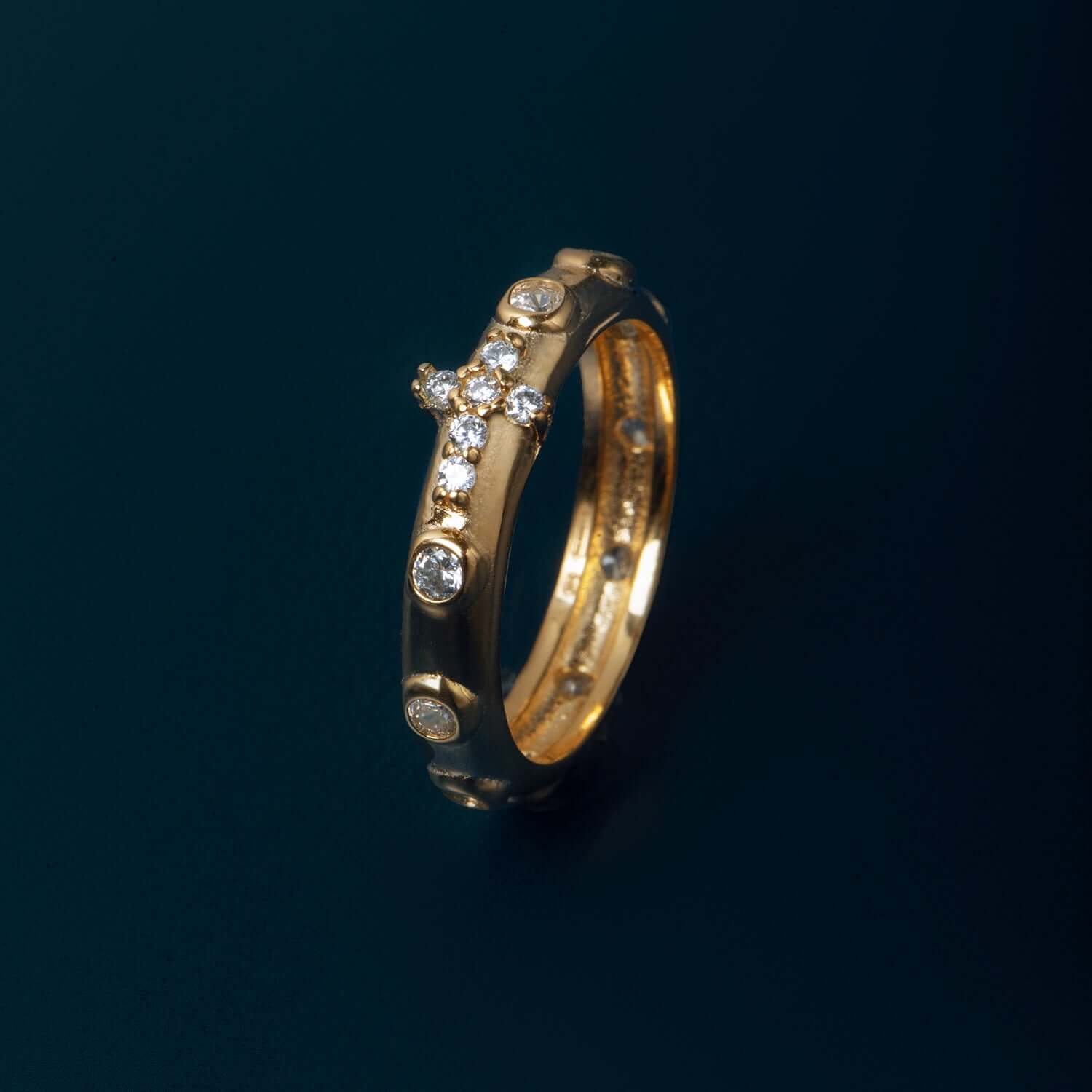 ROSARY RING - ZIRCONIA - VERMEIL SILVER - Image 4