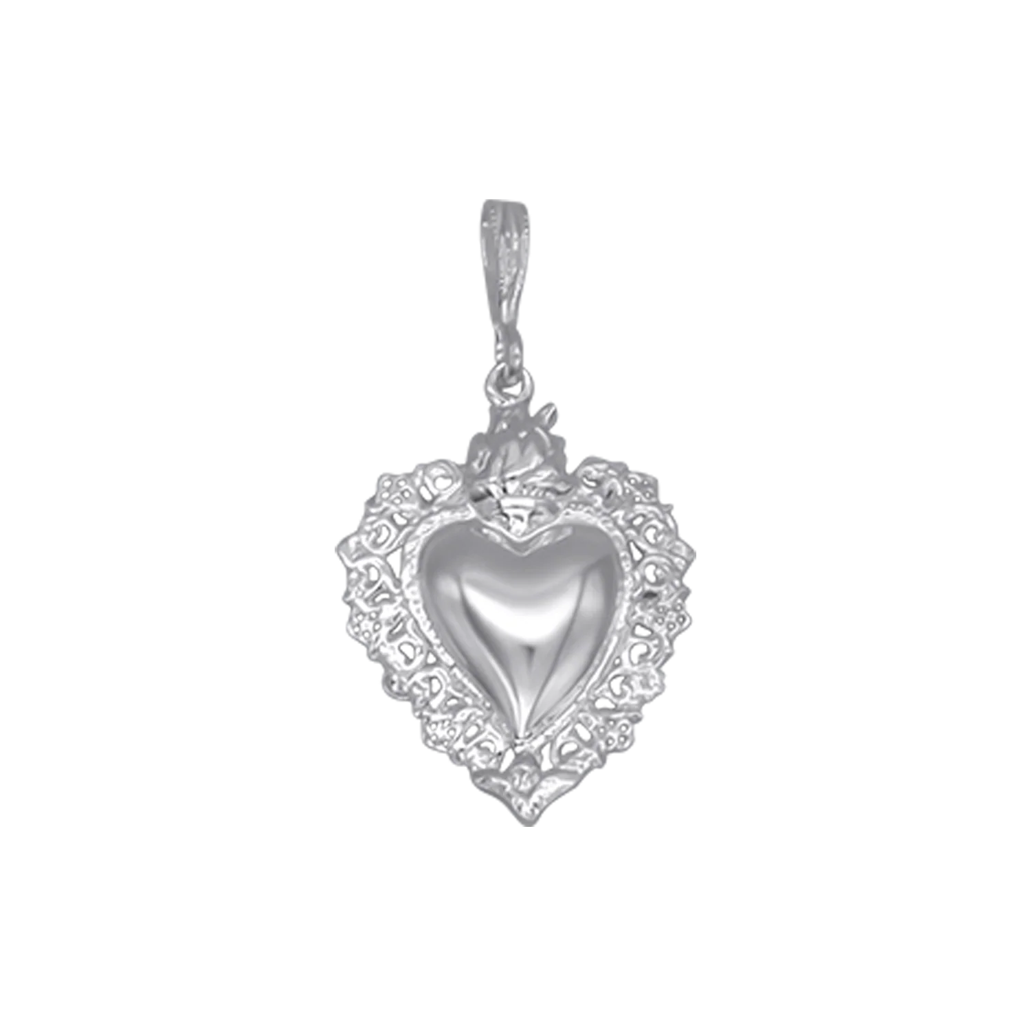 SACRED HEART PENDANT - SILVER