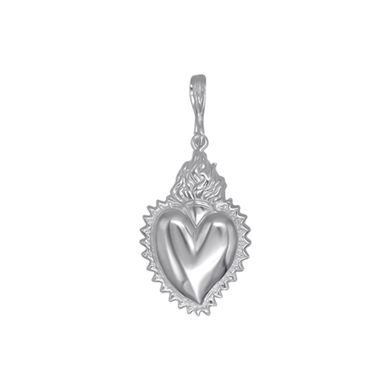 SACRED HEART PENDANT - SILVER