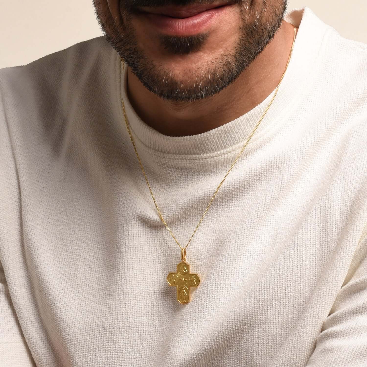 SCAPULAR - CROSS PENDANT - GOLD - Image 4