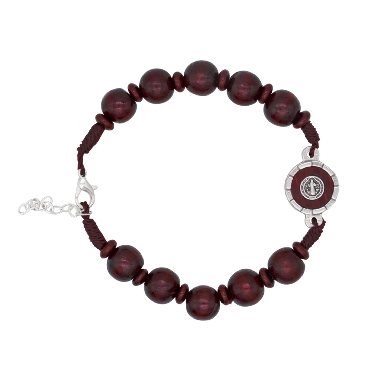 ST BENEDICT - LARGE ROSARY BRACELET - RED