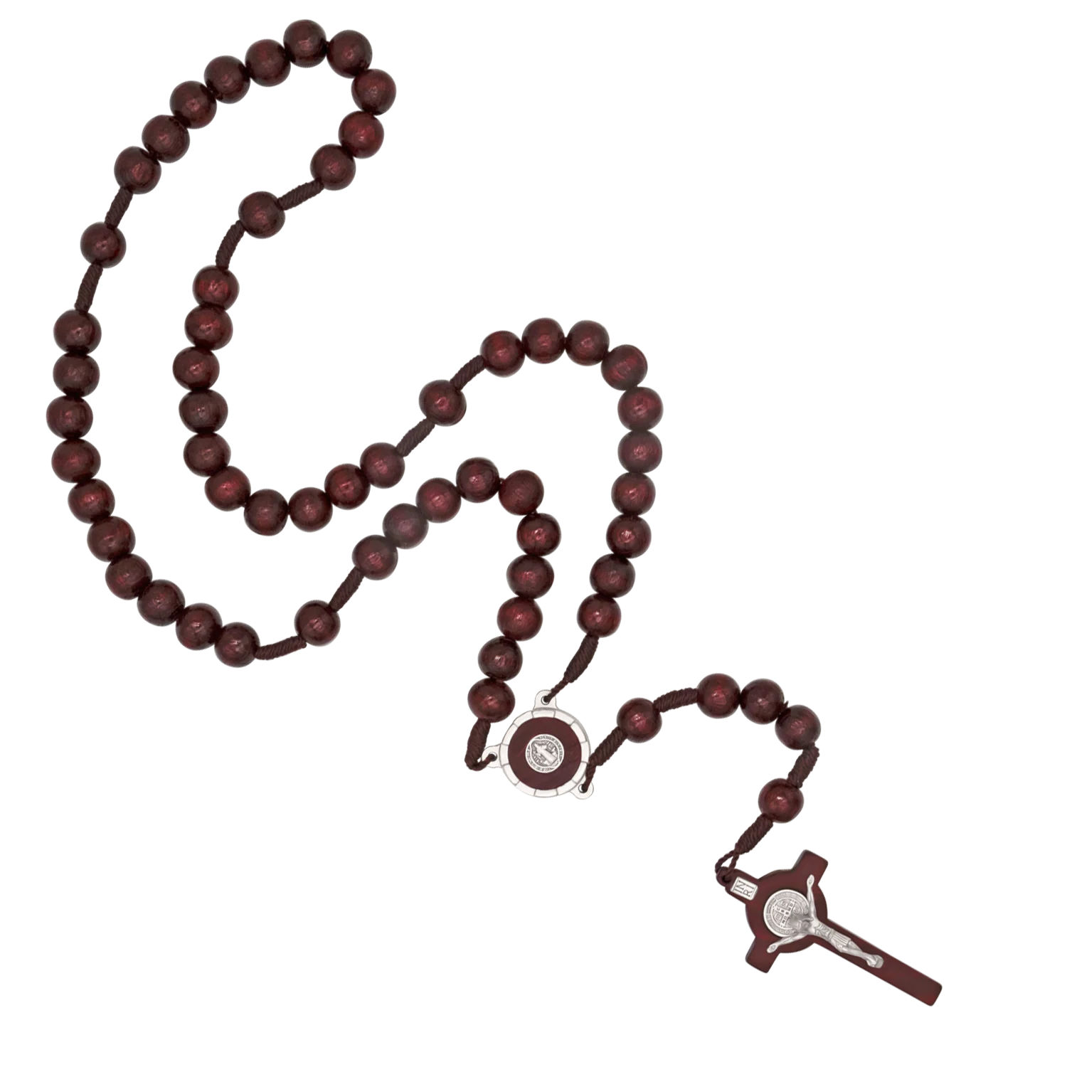 ST BENEDICT - LARGE ROSARY BEADS - RED