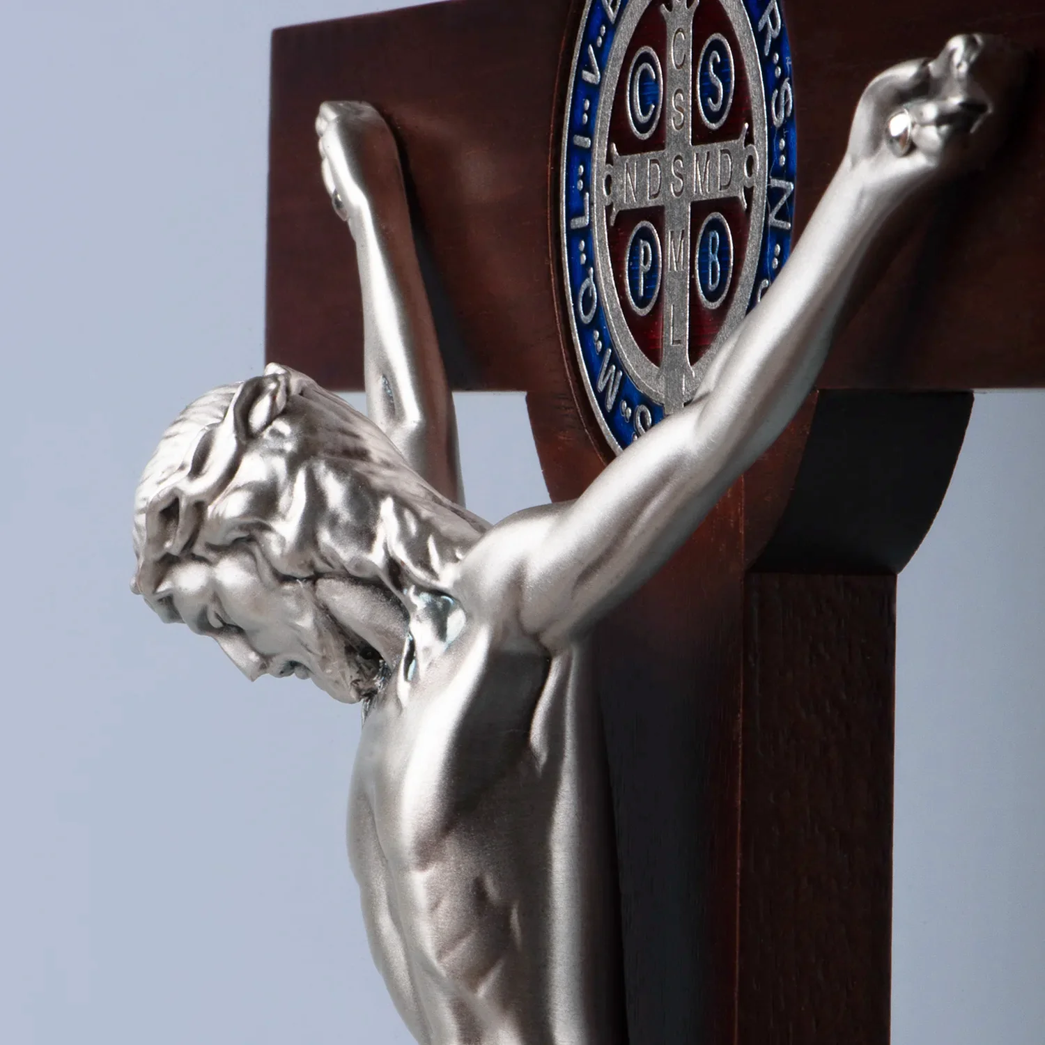 ST BENEDICT - STANDING CRUCIFIX - WOOD - Image 2
