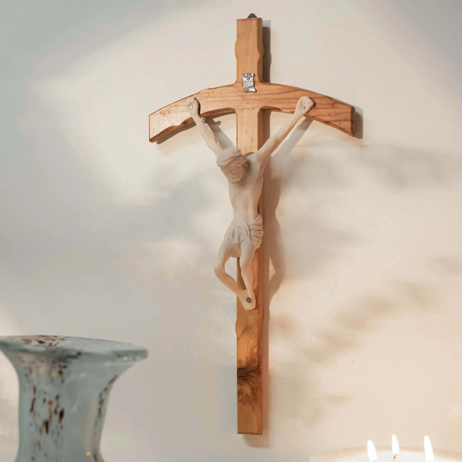 WALL CRUCIFIX - WOOD AND MARBLE - Image 2